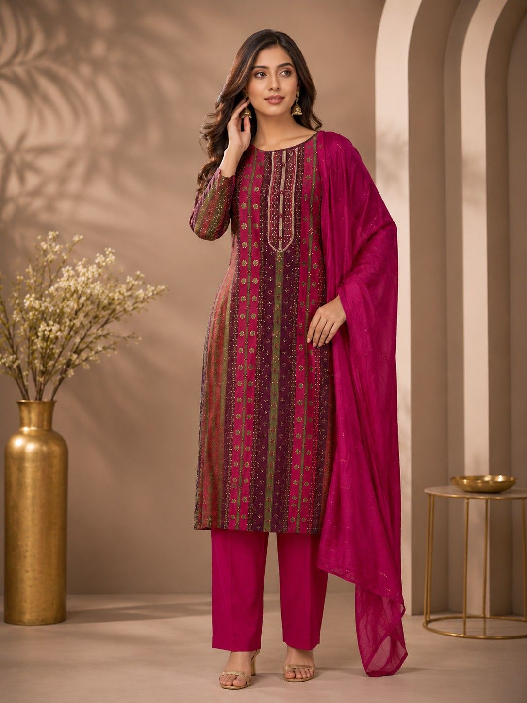 Pink and purple ombre salwar suit